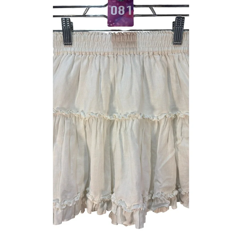 Hill House White Linen Lined Mini Skirt (MSRP: $140) Size XS